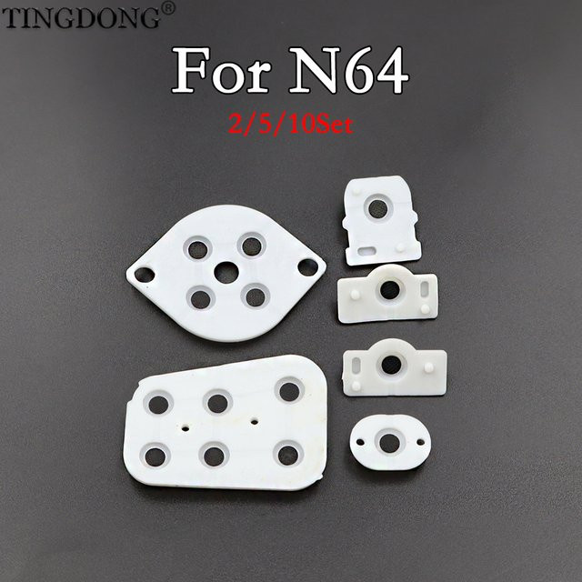 TingDong Leitfähige Gummipads für N64-Controller in Weiß zur Reparatur der Joy-Pad-Tasten - Bild 1