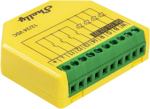 Shelly Plus RGBW PM Controller Gelb mit Bluetooth und Wi-Fi für dimmbare LED-Beleuchtung - Bild 1