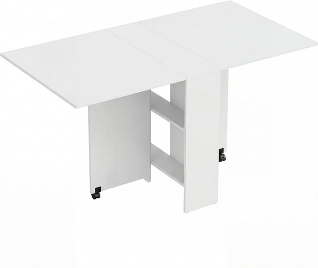 HOMCOM Klapptisch als Esstisch, Schreibtisch oder Beistelltisch in Weiß, B/T/H: 140 x 80 x 74 cm - Bild 1