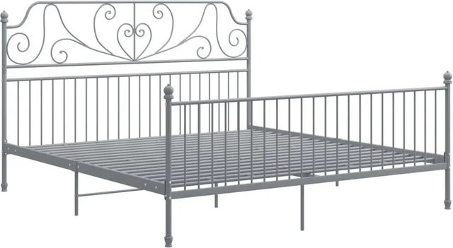 vidaXL Bettgestell aus Metall in Grau, B/T/H: 200 x 200 x 131 cm - Bild 1