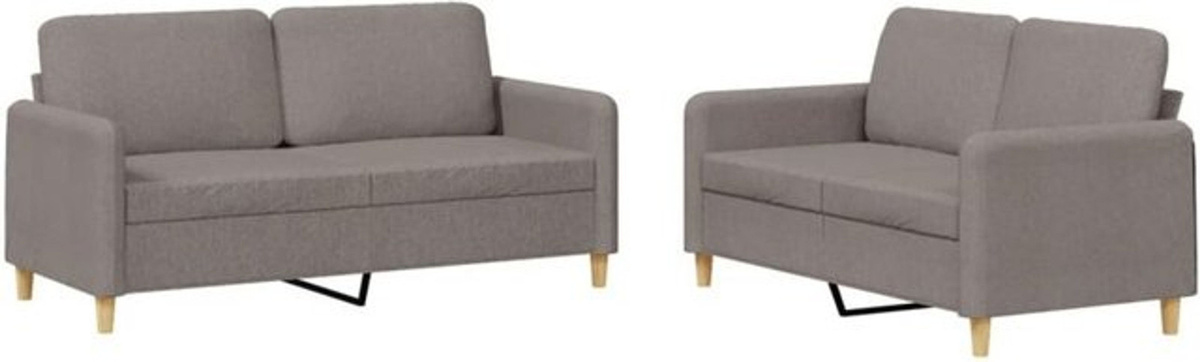 2-tlg. Sofagarnitur mit Kissen von vidaxl in Taupe meliert aus Stoff und Metall im modernen Design - Bild 1