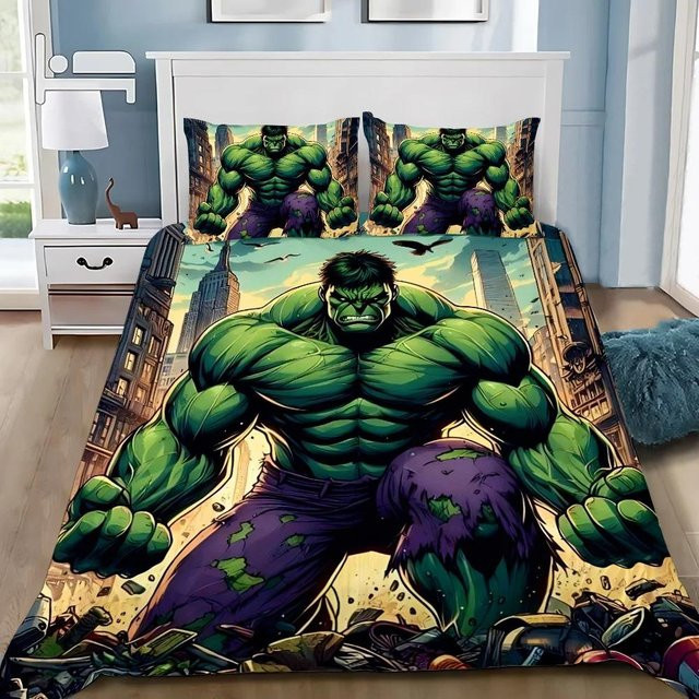 Bettwäscheset Lodestar Die Hulks aus Mikrofaser mit Bettbezug und Kissenbezug, Grün, B/H: 245 x 210 cm - Bild 1