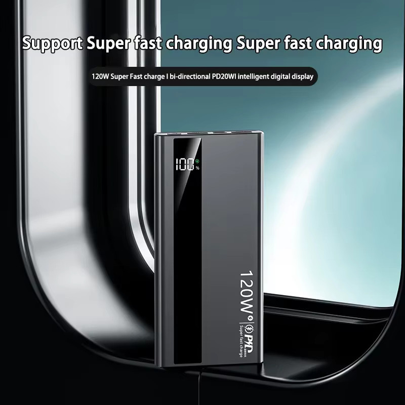 ξAO Powerbank mit 120W Schnellladefunktion und 200000 mAh Kapazität in Schwarz - Bild 2