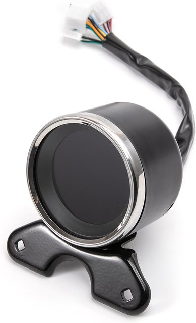 Evomosa Multifunktionale Motorrad-Anzeigen in Schwarz mit digitalem Kilometerzähler, Tachometer, Drehzahlmesser, Kraftstoffanzeige und LED-Indikator - Bild 1