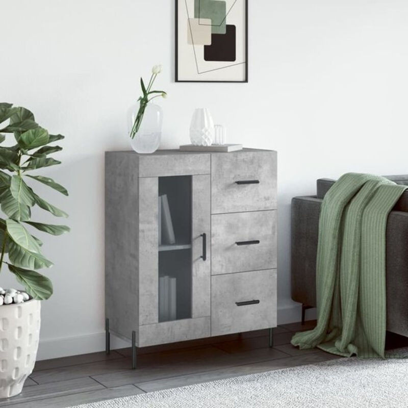 Modernes Sideboard Vidaxl in Betongrau aus Holzwerkstoff, B/T/H: 69,5 x 34 x 90 cm - Bild 1