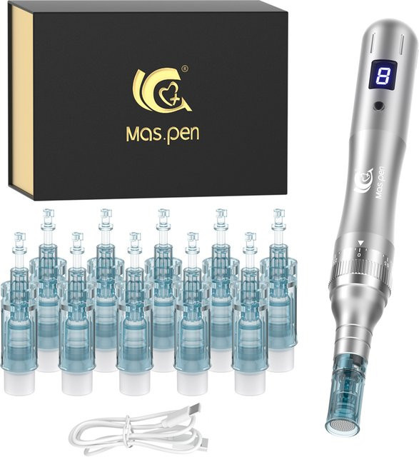 Mas.pen Elektrischer Derma Pen N6, 8-stufig einstellbar, Silber, Unisex - Bild 1