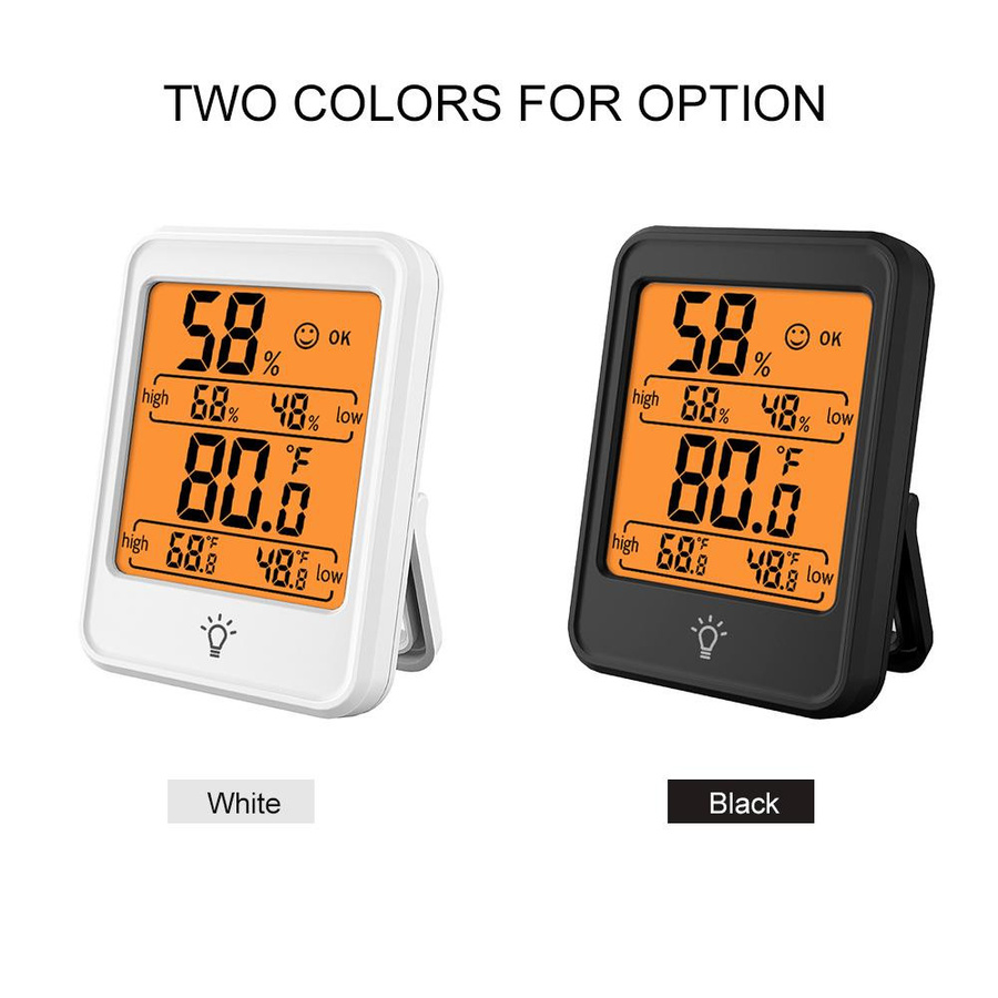 TOMTOP JMS Digitales Hygrometer-Thermometer zur Messung von Innentemperatur und Luftfeuchtigkeit mit großem LCD-Display in Weiß - Bild 2