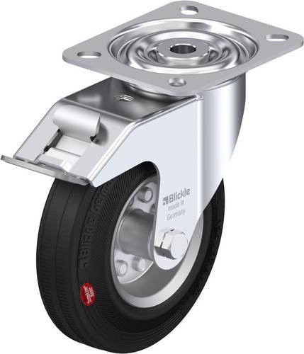 Blickle Lenkrolle LI-VEHI 125R-FI mit Feststeller, Farbe Silber, Rad-Durchmesser: 125 mm, Tragfähigkeit: 90 kg - Bild 1