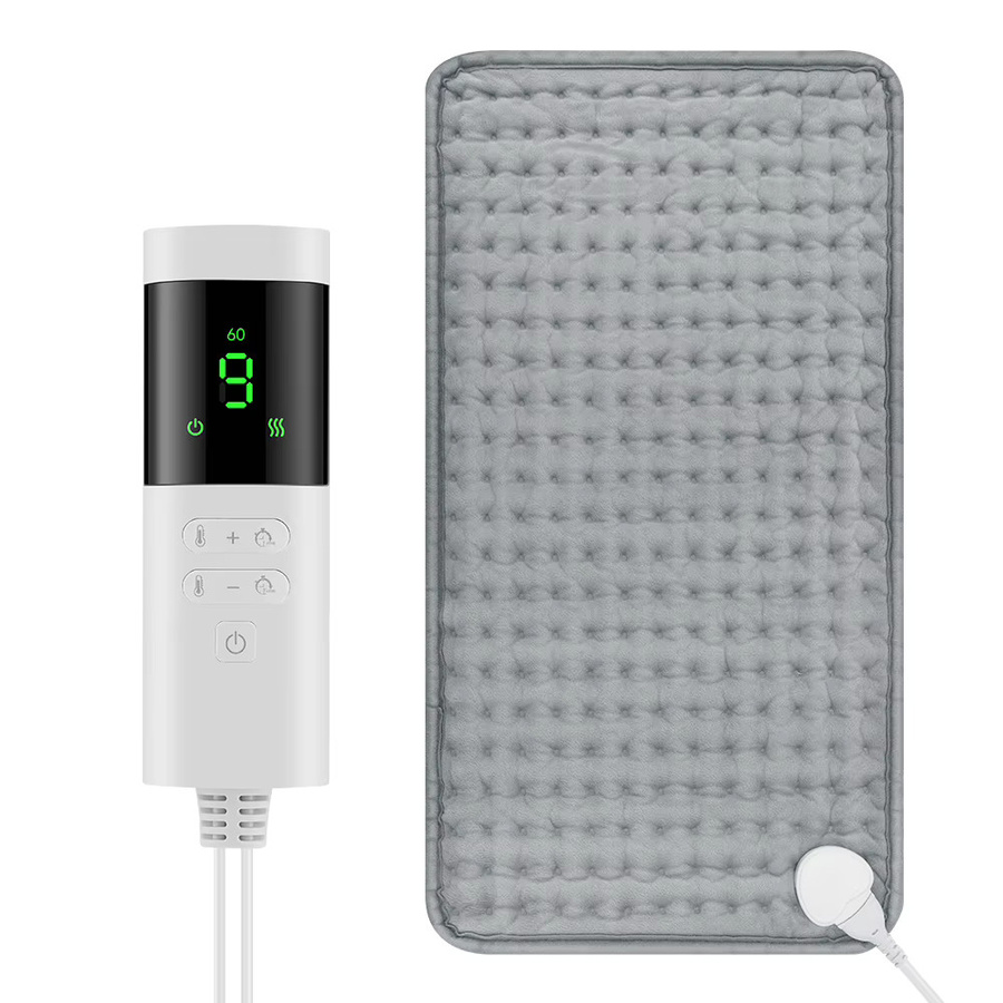 AFDEAL Elektrisches Heizkissen mit 9 Heizstufen und Timer, Waschbare Mikrofaser-Wärmedecke in Grau - Bild 4