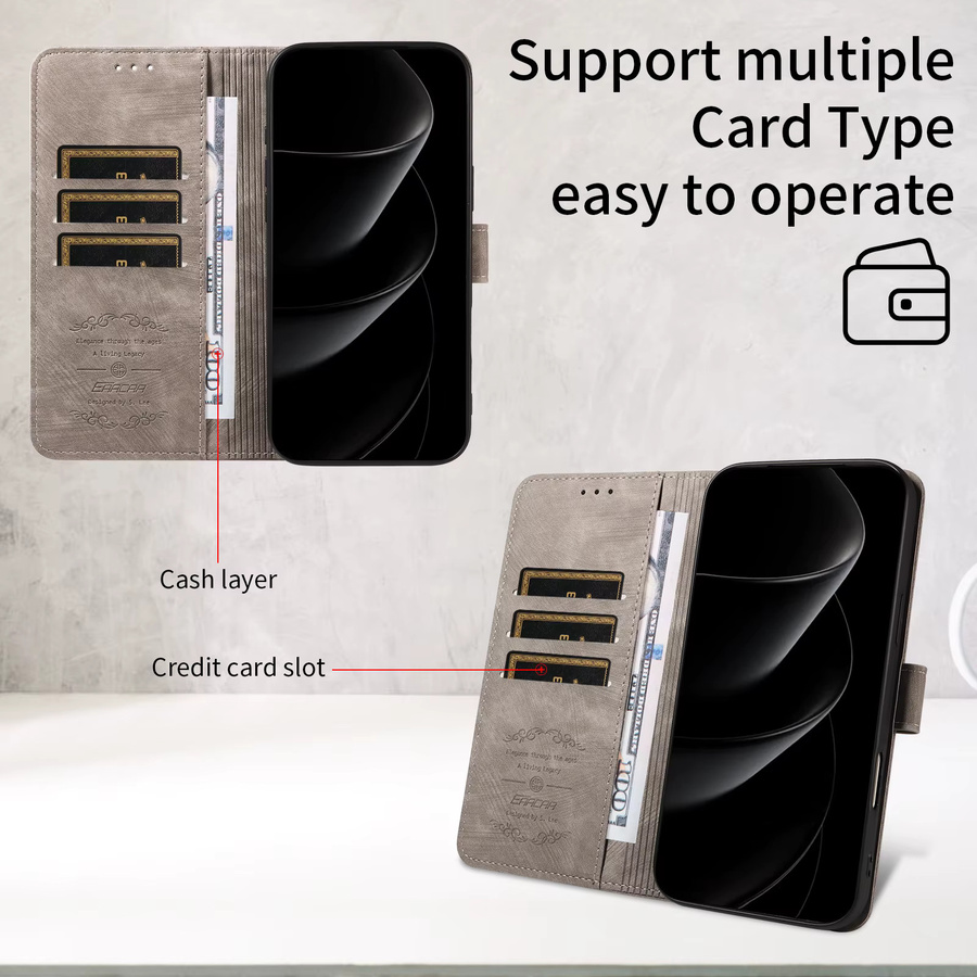 EAACAA TPU-Leder-Handyhülle für Samsung Galaxy A12 A13 A14 A32 A34 Note20 mit Kartensteckplatz und Ständer in Schwarz - Bild 5