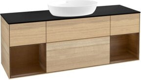 V&B Waschtischunterschrank Finion Wandbeleuchtung in Eichenoptik, Breite: 160 cm, Tiefe: 50,1 cm, Höhe: 50,1 cm - Bild 1