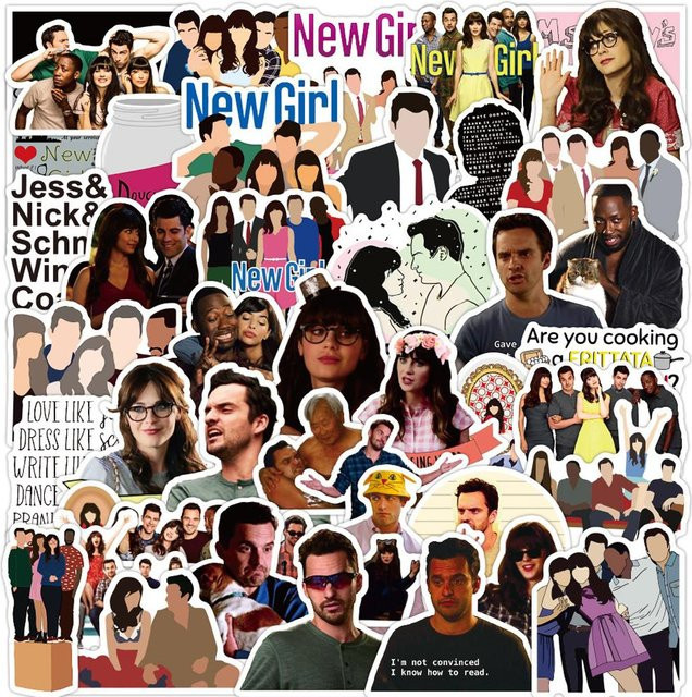 Binchi Outdoor Product New Girl TV-Serie Aufkleber Set, wasserfeste Graffiti Sticker in Multicolor für Laptop, Skateboard und Gepäck - Bild 1