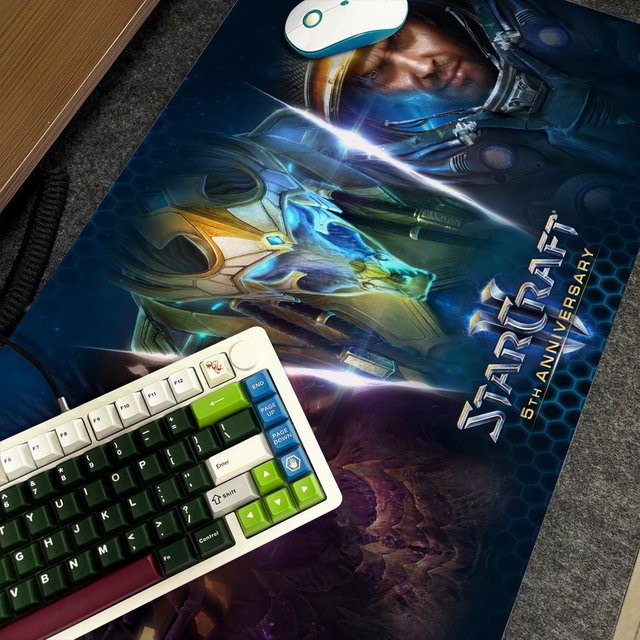 S-StarCraft Mauspad XXL rutschfeste Gamer-Tastaturunterlage mit Art Design in Schwarz und Multicolour, B/T: 90 x 40 cm - Bild 1