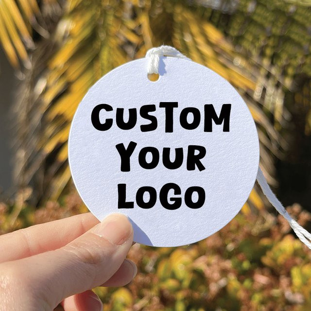 Personalisierte kreisförmige Geschenketiketten aus Papier in Weiß für Hochzeitsunternehmen und Geschenkverpackungen - Bild 1