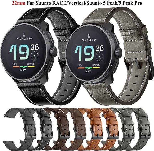 Smart Armband Leder, 22 mm, Schwarz, für Suunto Vertikal/9 Peak Pro/5 Peak - Bild 1