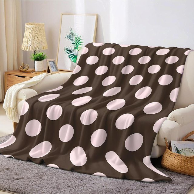 JMG Household Supplies Flanell Decke Mokka Pünktchen, Weich und Warm, Braun, B/T: 130 x 150 cm - Bild 1