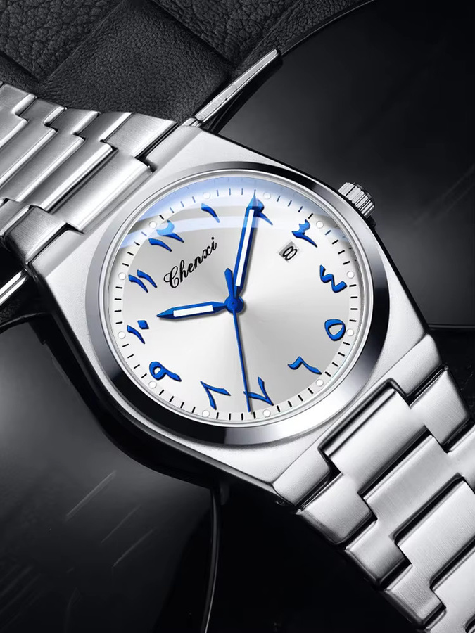 CHENXI Armbanduhr Chronograph, Quarz, Edelstahl, Blau, Herren - Bild 5