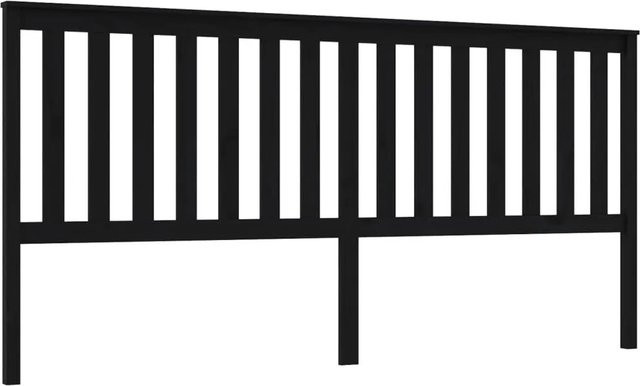 vidaXL Kopfteil aus Kiefer-Massivholz in Schwarz mit Lattendesign, Breite: 206 cm, Tiefe: 6 cm, Höhe: 101 cm - Bild 1