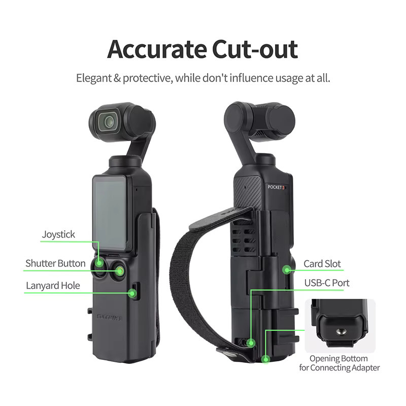 DJI Pocket 3 Erweiterungshandband und Schutzhülle in Schwarz - Bild 2