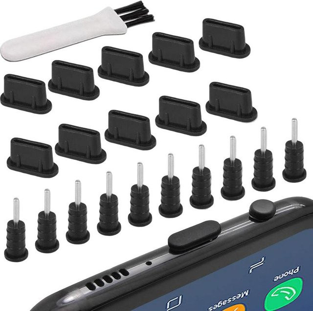 Schutzhülle für USB Typ-C und 3,5mm Kopfhöreranschluss in Schwarz - Bild 1
