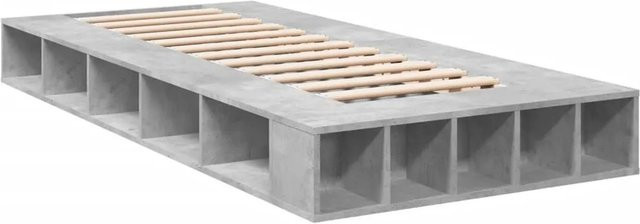 vidaXL Bettgestell aus Holzwerkstoff in Betongrau, B/T: 90 x 190 cm - Bild 1