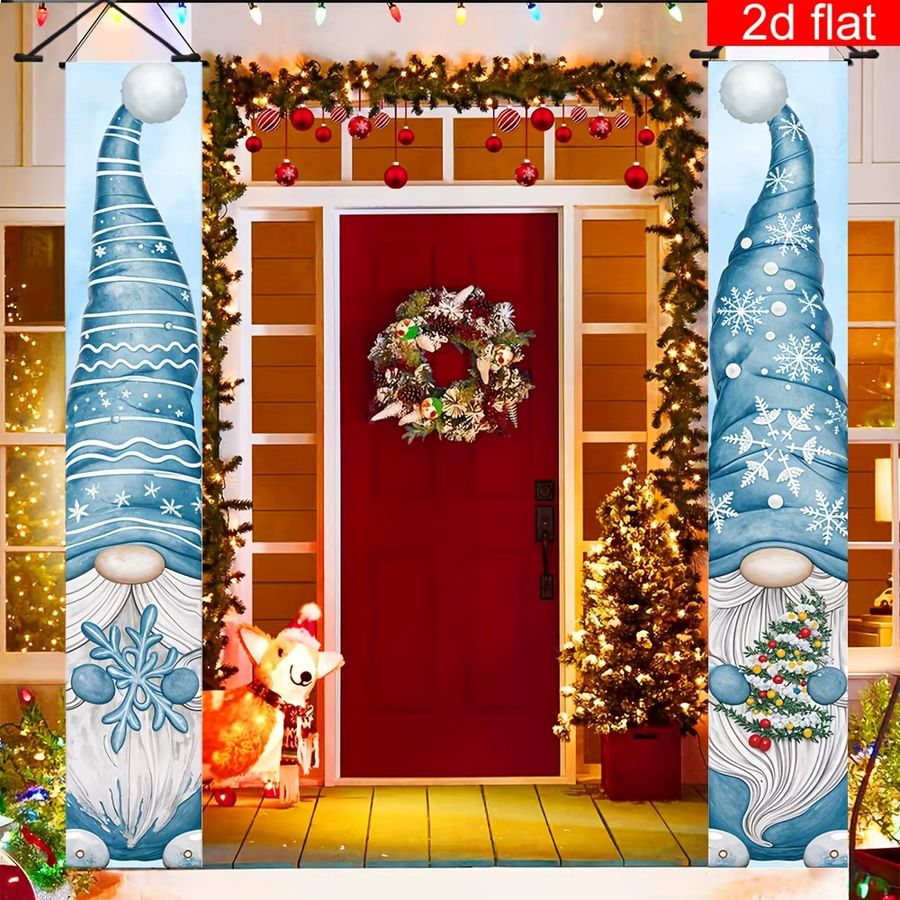 VIKAMA Weihnachts-Banner mit blauem Zwerg-Logo zur Dekoration für dein Gateway, Blau, B/H: 180 x 30 cm - Bild 3