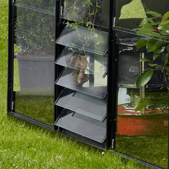 Vitavia Lamellen-Wandfenster für Gewächshäuser, Schwarz, Aluminium und ESG-Glas, B: 61 cm, H: 45 cm - Bild 2