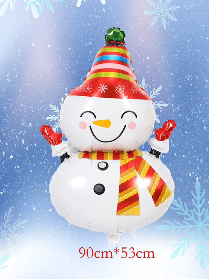 2er Set Weihnachtsdeko Folienballons in Weihnachtsmann und Schneemann Form, Mehrfarbig - Bild 3