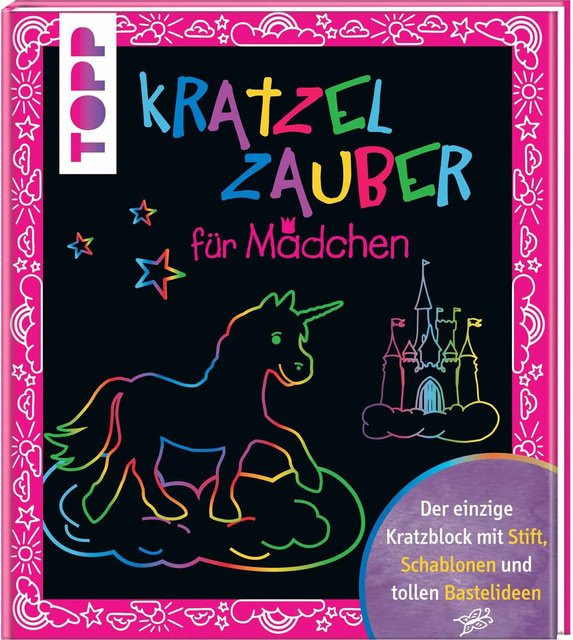 Topp Kratzelzauber für Mädchen mit Stift, Schablonen und Bastelideen - Bild 1