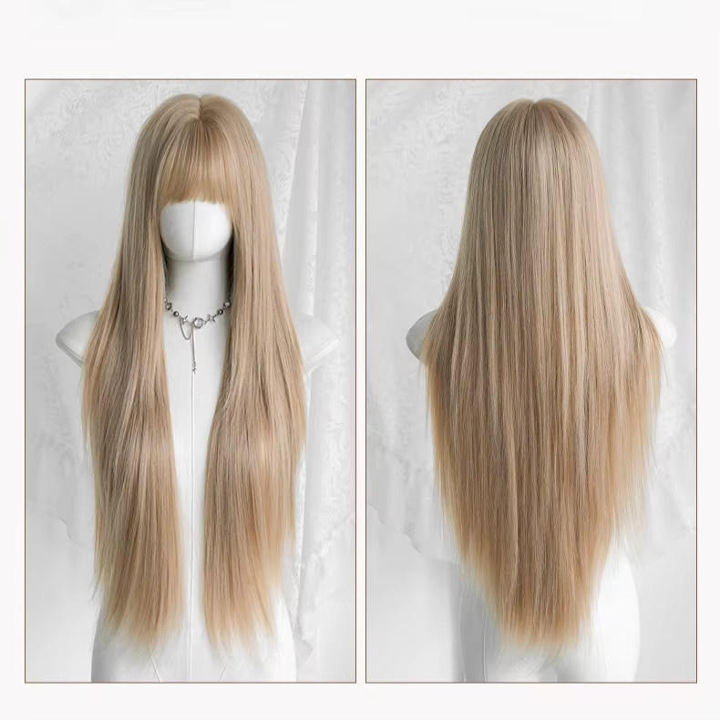 Ashely wigs Perücke, blond, lang, gerade, mit Pony, synthetisch, Damen - Bild 3