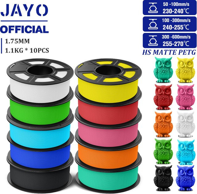 JAYO PETG 3D-Filament Matt, 1,75 mm, Hochgeschwindigkeits-Filament mit hohem Durchfluss für FDM-Drucker - Bild 1