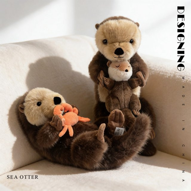 MIAOOWA Seeotter-Plüschtier, Mutter und Sohn, Plüschpuppe - Bild 1