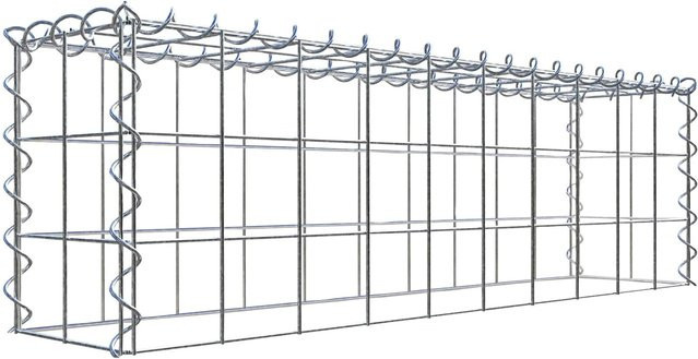 Gabiona Gabione-Anbaukorb Typ 3 in Silbergrau, B/T/H: 100 x 30 x 20 cm, Maschenweite 10 x 10 cm - Bild 1