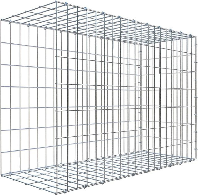 Gabiona C-Ring Anbaukorb Typ 2 in Silbergrau, Maschenweite 5 x 10 cm, B/H/T: 70 x 100 x 40 cm - Bild 1