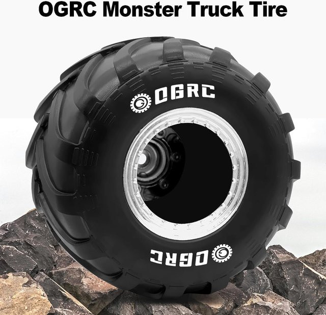 OGRC RC Monster Truck Felgenreifen Set, 1:24, Schwarz - Bild 1