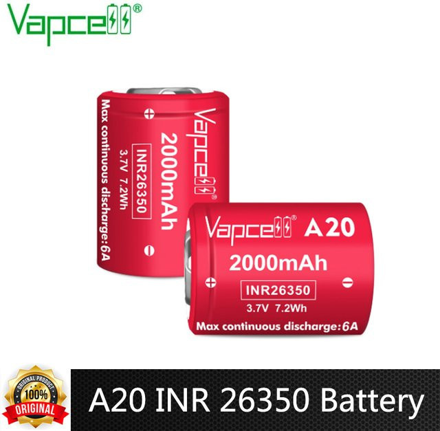 Vapcell A20 INR 26350 Akku, 2000 mAh, 3,7 V, rot, wiederaufladbare Lithium-Ionen-Akkuzelle - Bild 1
