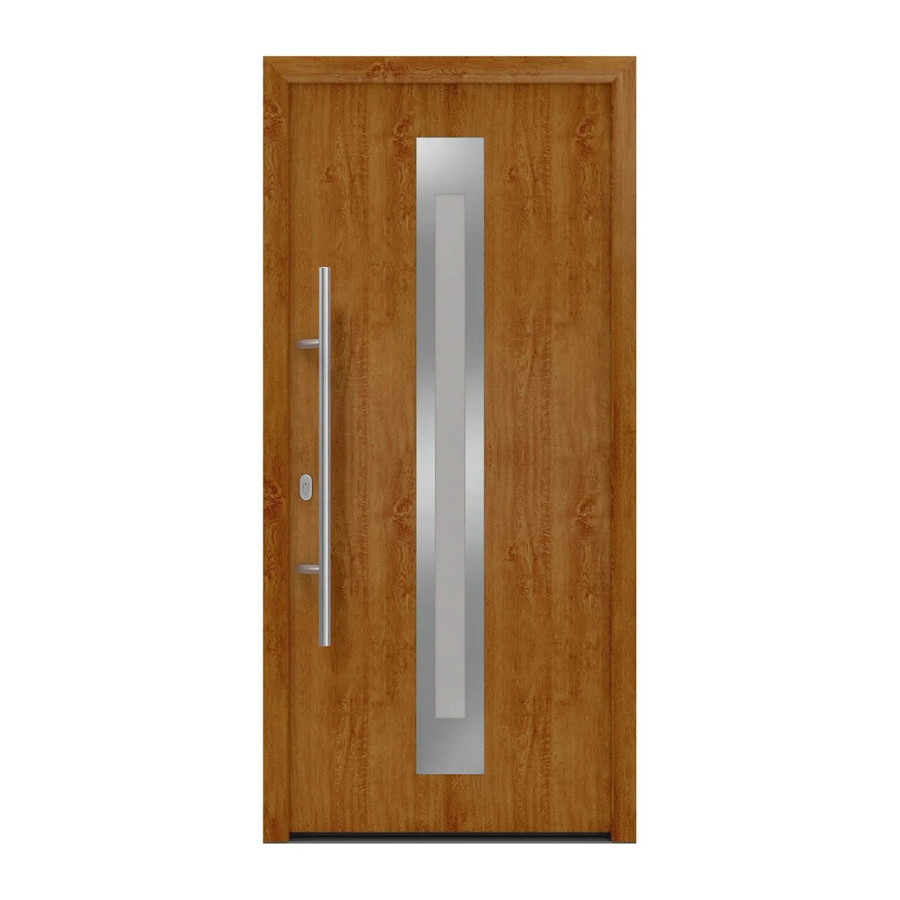 EcoStar Haustür Isopro IP 770S in Golden Oak, Farbe Braun, mit Glaseinsatz, B/H: 110 x 210 cm, DIN Links - Bild 2