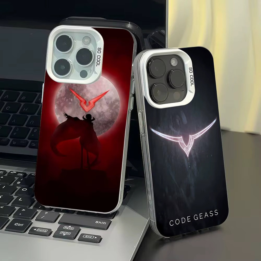 Luxus Comic Code Geass Handyhülle für iPhone 17 17Air 16 15 14 13 12 11 Pro Max Plus in Silber - Bild 2