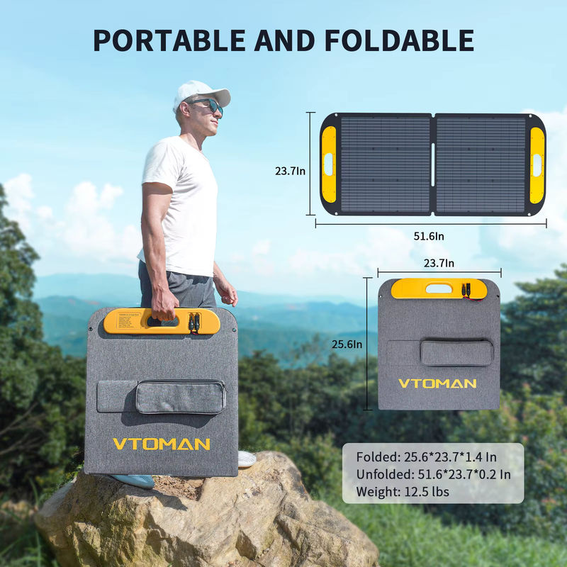 VTOMAN VS110 Solarpanel 110 W, faltbar und wasserdicht, Schwarz - Bild 2