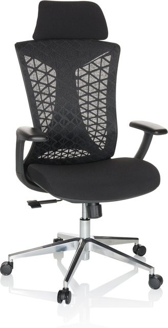 hjh OFFICE Profi Bürostuhl FALEO B mit Armlehnen, Stoff und Netzstoff, Synchronmechanik mit Gewichtsregulierung - Bild 1
