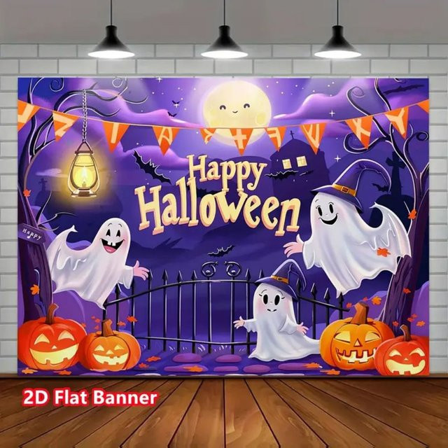 VIKAMA Halloween Flachbanner Fledermaus Party-Dekoration Mehrfarbig B: 60 cm, H: 40 cm, T: 40 cm - Bild 1
