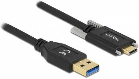Delock USB 3.2 Gen2 Kabel mit USB-A und USB-C Stecker in Schwarz, Länge: 0,50 m - Bild 1