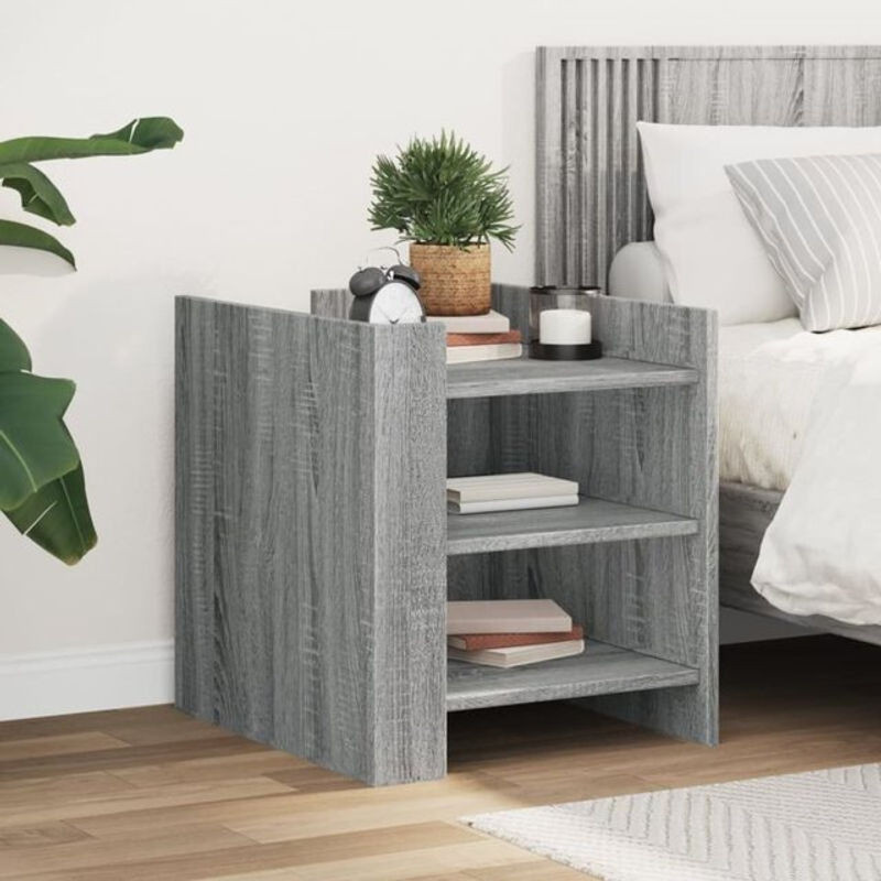 Nachttisch Vidaxl in Grau aus Holzwerkstoff im modernen und klassischen Design B/T/H: 45 x 50 x 50 cm - Bild 1