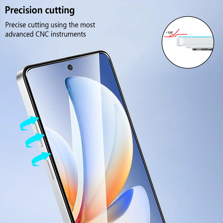 AdvenQi Displayschutzfolie aus gehärtetem Glas für OPPO Realme C71 C73, 6,67 Zoll, transparent, HD, 9H, kratzfest und case-freundlich - Bild 2