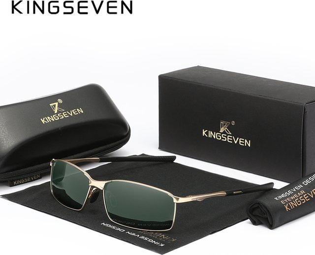 KINGSEVEN Sonnenbrille Rechteck, Vollrand, Metall, polarisiert, Herren - Bild 1