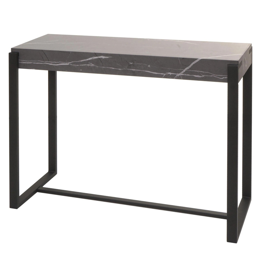 MCW Konsolentisch L53 in Marmor-Optik Grau, Beistelltisch und Arbeitstisch aus Metall und MDF, B/T/H: 100 x 40 x 81 cm - Bild 2