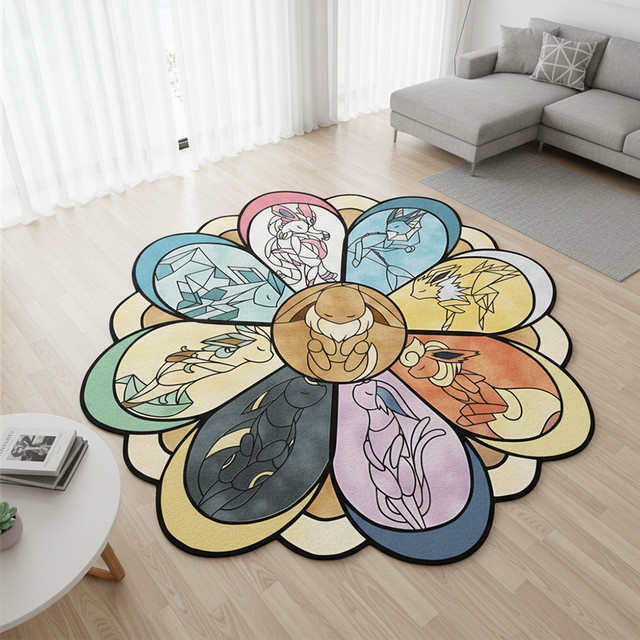 Bandai Pokémon Teppich mit Gengar, Eevee und Kirby Design in Multicolour als weiche Spielmatte für das Kinderzimmer - Bild 1