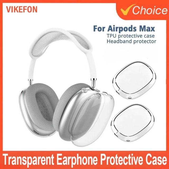 VIKEFON Schutzhülle für Apple AirPods Max in Transparent, weiche TPU Hülle mit Anti-Scratch Schutz - Bild 1
