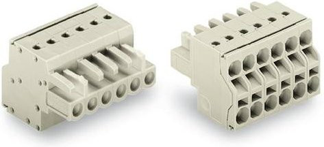 WAGO Buchsengehäuse-Kabel 721 mit 16 Polen und 5 mm Rastermaß, Farbe: Grau/Beige, 25 Stück - Bild 1