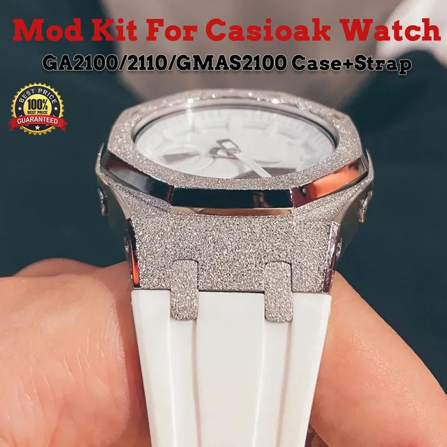 Geekthink Mod Kit für Casioak, Metalllünette, Kautschuk, Silber, Unisex - Bild 1